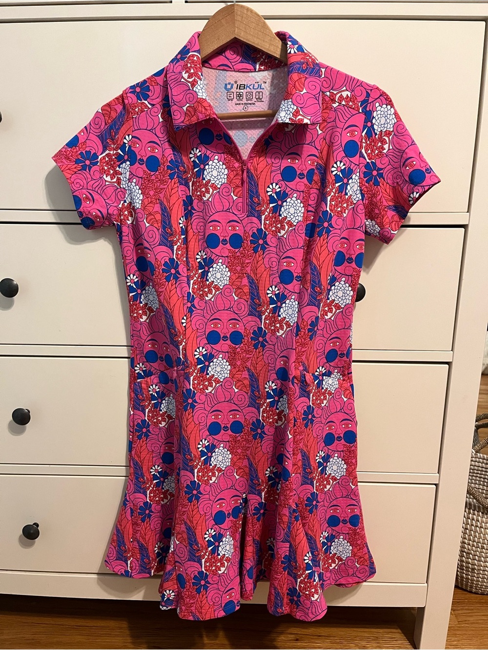 IBKÜL — Pink Print Short Sleeve Golf Dress